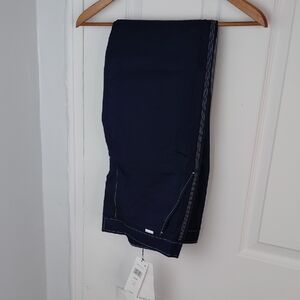 Lacoste Dark Blue Trousers with White Stitching